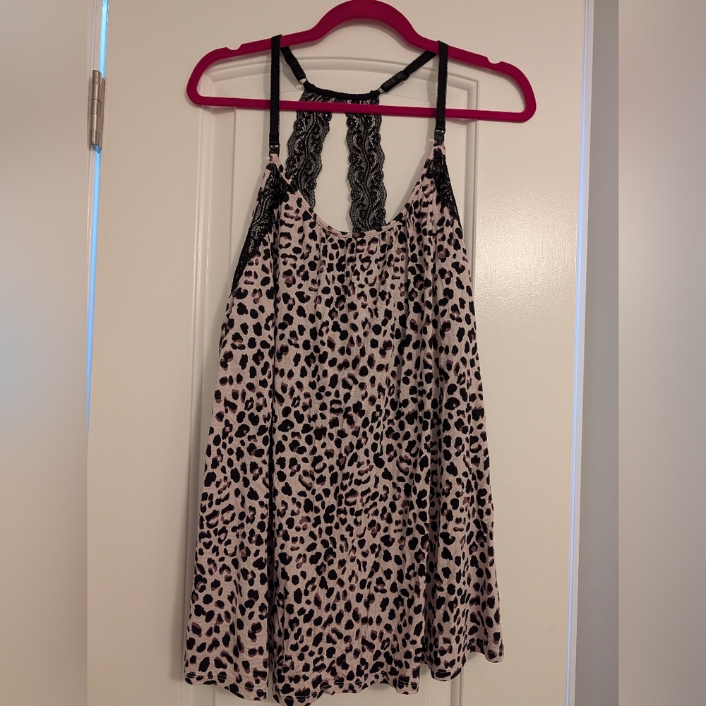 Jessica Simpson Leopard Nursing Pajama Set Size Large
